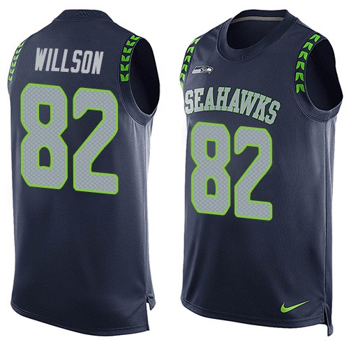 Men's Limited Luke Willson Nike Jersey Navy Blue - #82 Player Name & Number Tank Top NFL Seattle Seahawks